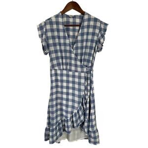 Rails Brigitte Wrap Dress in Periwinkle Gingham Womans XS